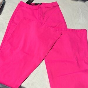 Vibrant Pink Straight Leg Pants